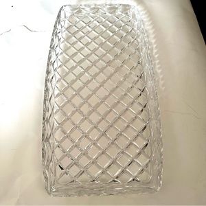 Vintage Ceskci Poland Crystal Tray Rectangular